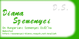 diana szemenyei business card